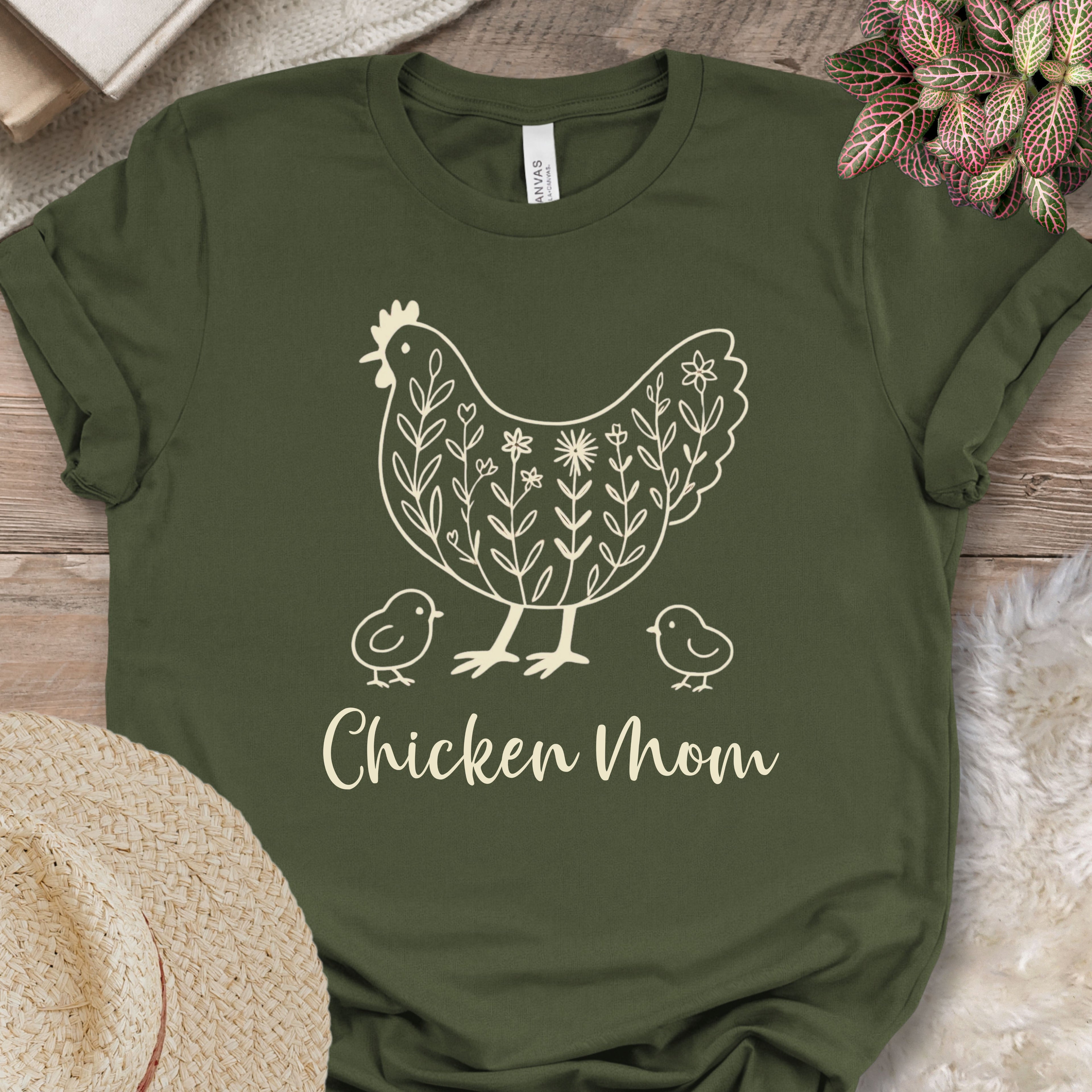 Floral Chicken Mom Tee