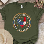 Patriotic Rooster Badge T-Shirt