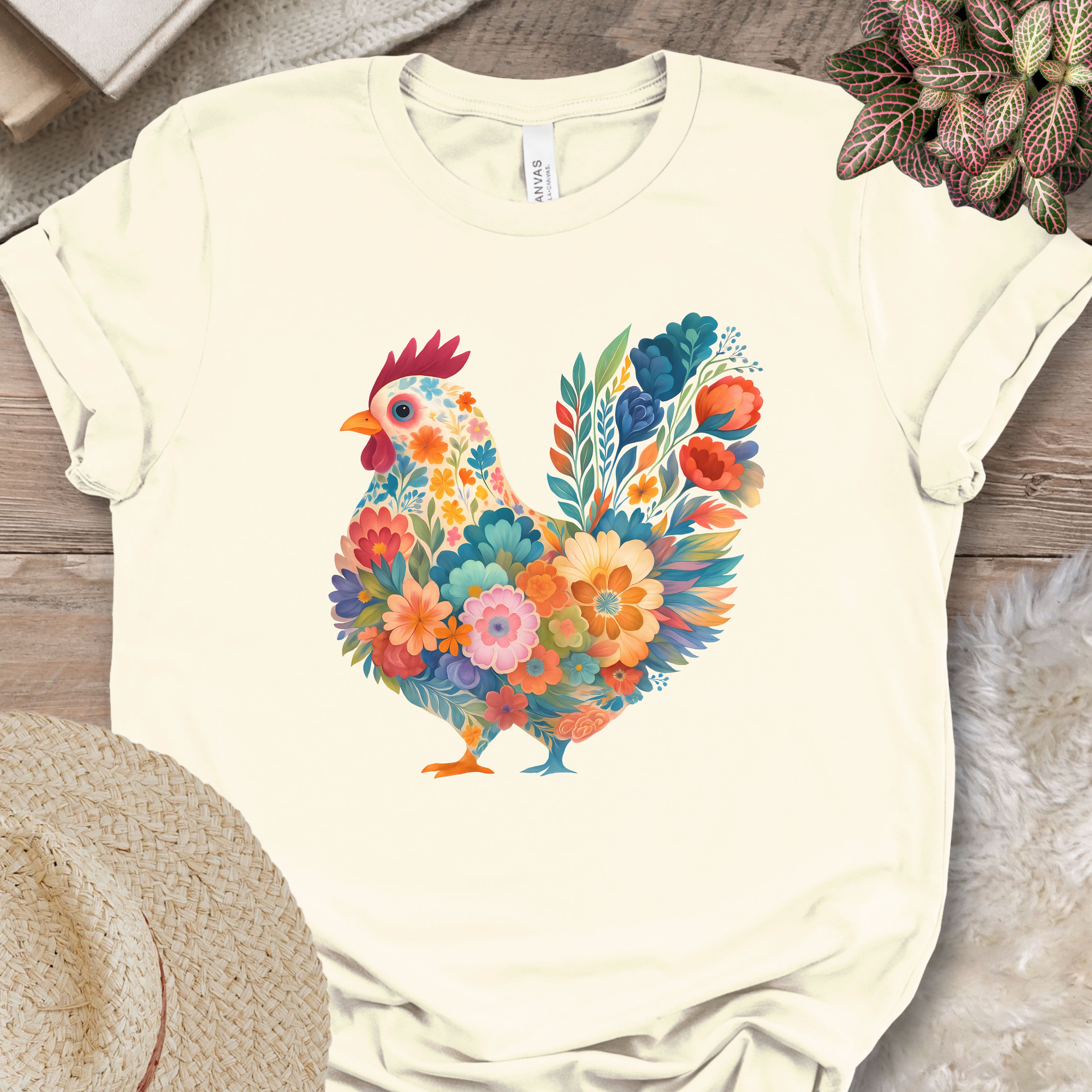 Blooming Chicken Flower Art Tee