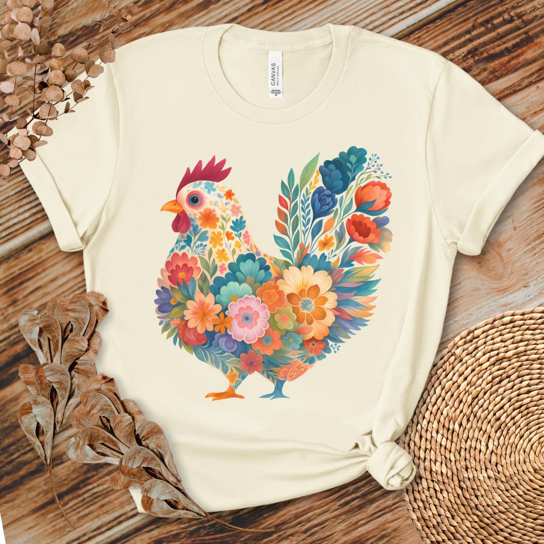 Blooming Chicken Flower Art Tee