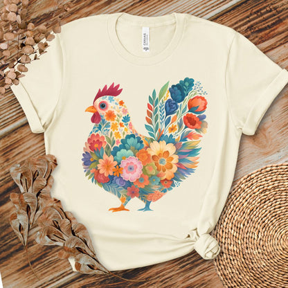 Blooming Chicken Flower Art Tee
