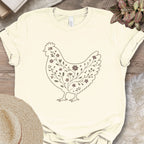 Minimalist Botanical Hen Shirt