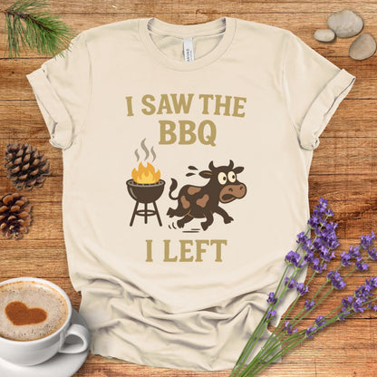 Funny Cow Lover T-Shirt – I Saw the BBQ I Left Tee for Cow Moms, Animal Lovers & Country Life Fans