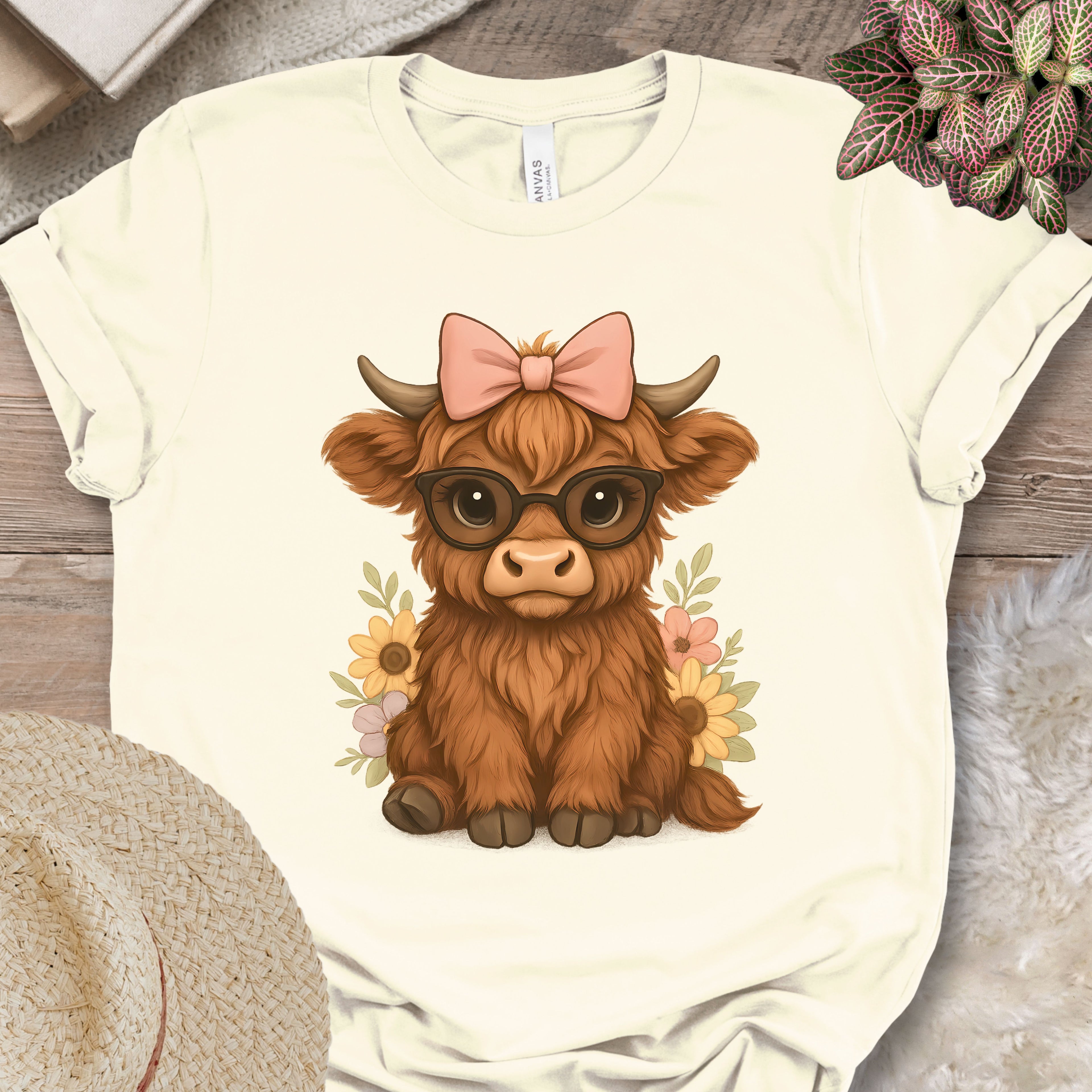 Highland Cow in Sunglasses Tee