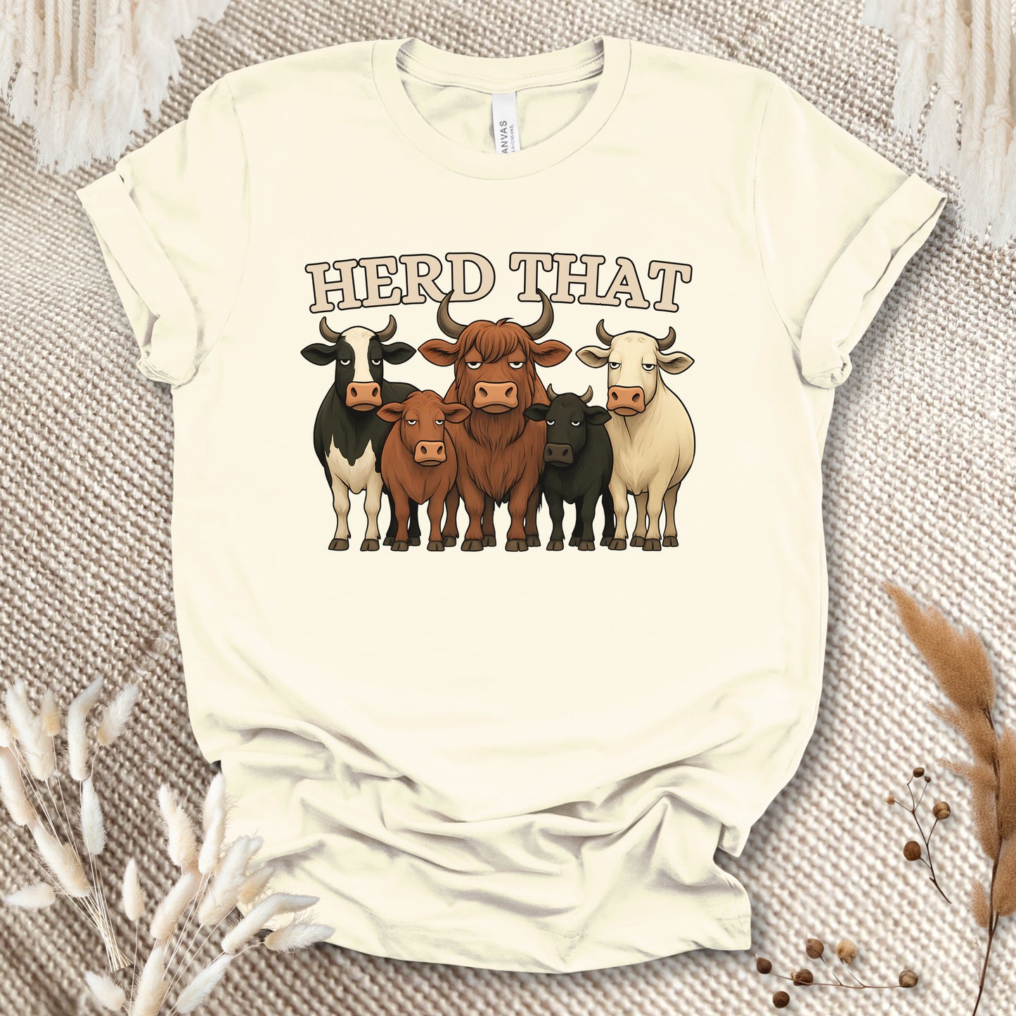 Funny Cow Lover T-Shirt – Herd That Cow Lineup Tee for Farmers, Ranch Families & Country Humor Fans