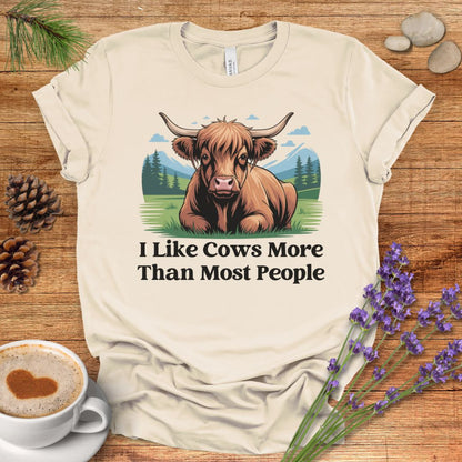 Funny Cow Lover T-Shirt – I Like Cows More Than Most People Tee for Cow Moms, Farmers & Country Life Fans
