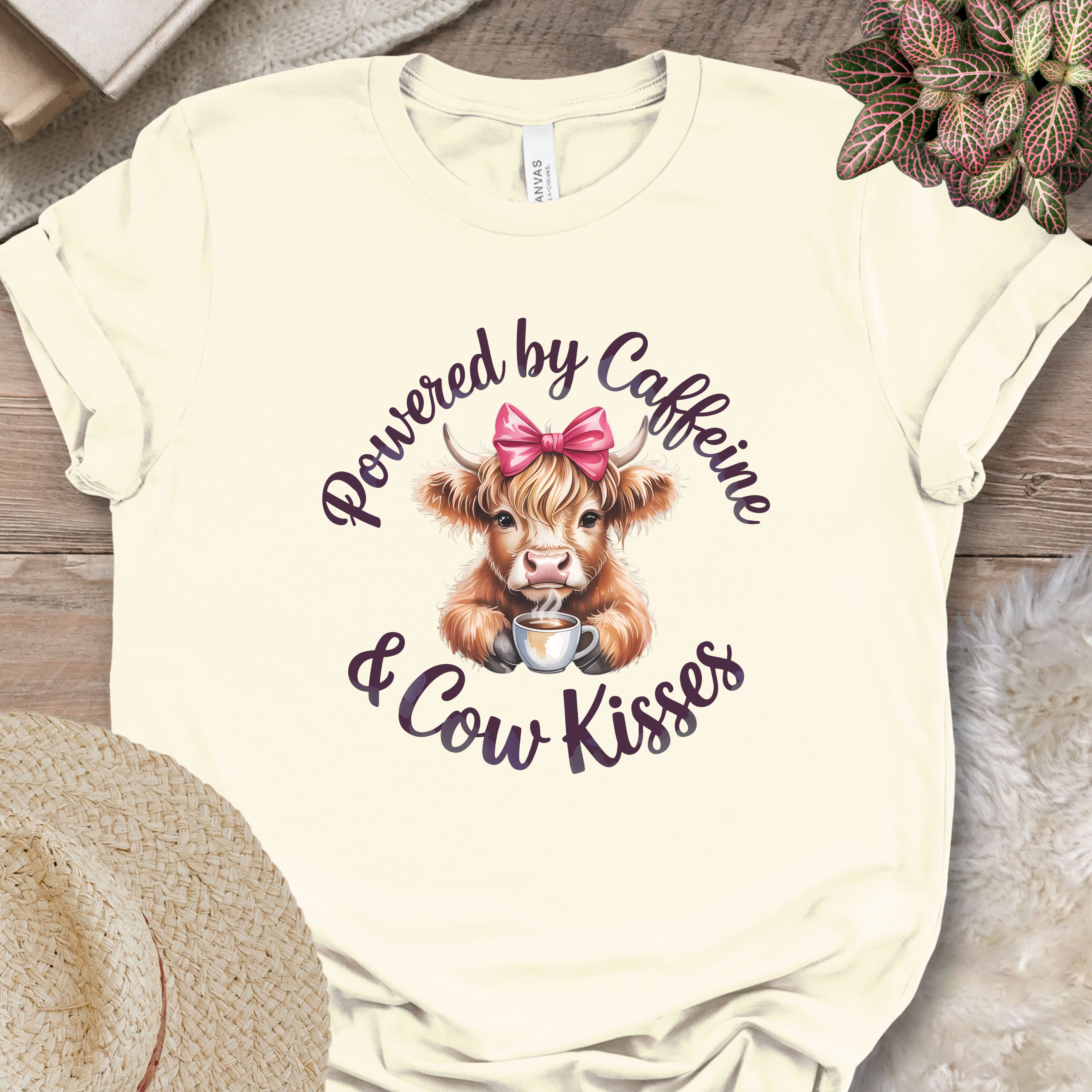 Powered by Caffeine & Cow Kisses Tee