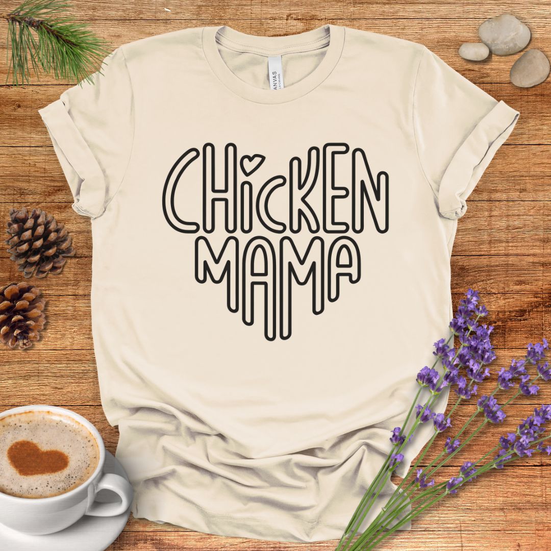 Retro Block Letter Chicken Mama Shirt