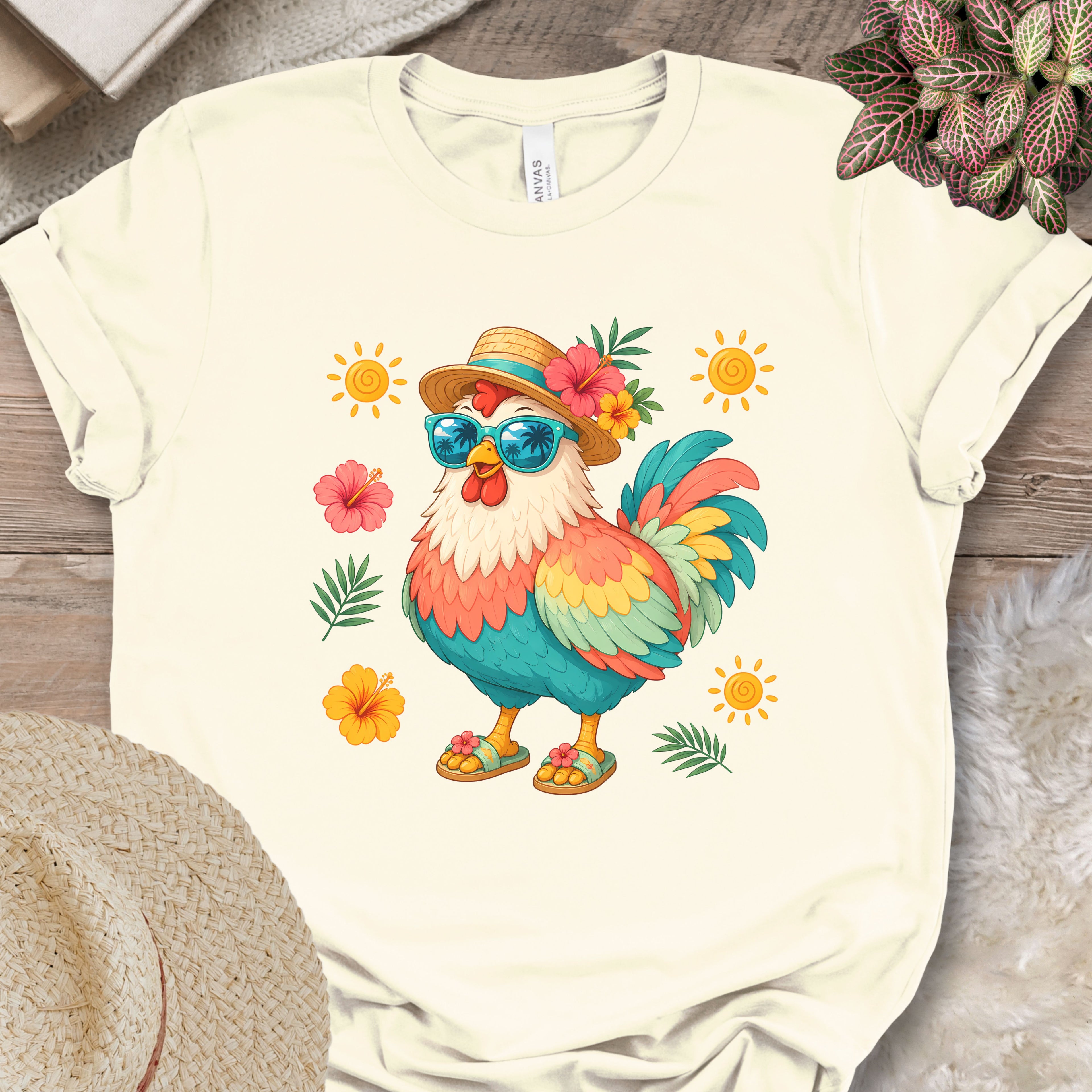 Tropical Chicken Summer Vibes T-Shirt