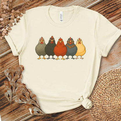 Colorful Chickens Art Tee