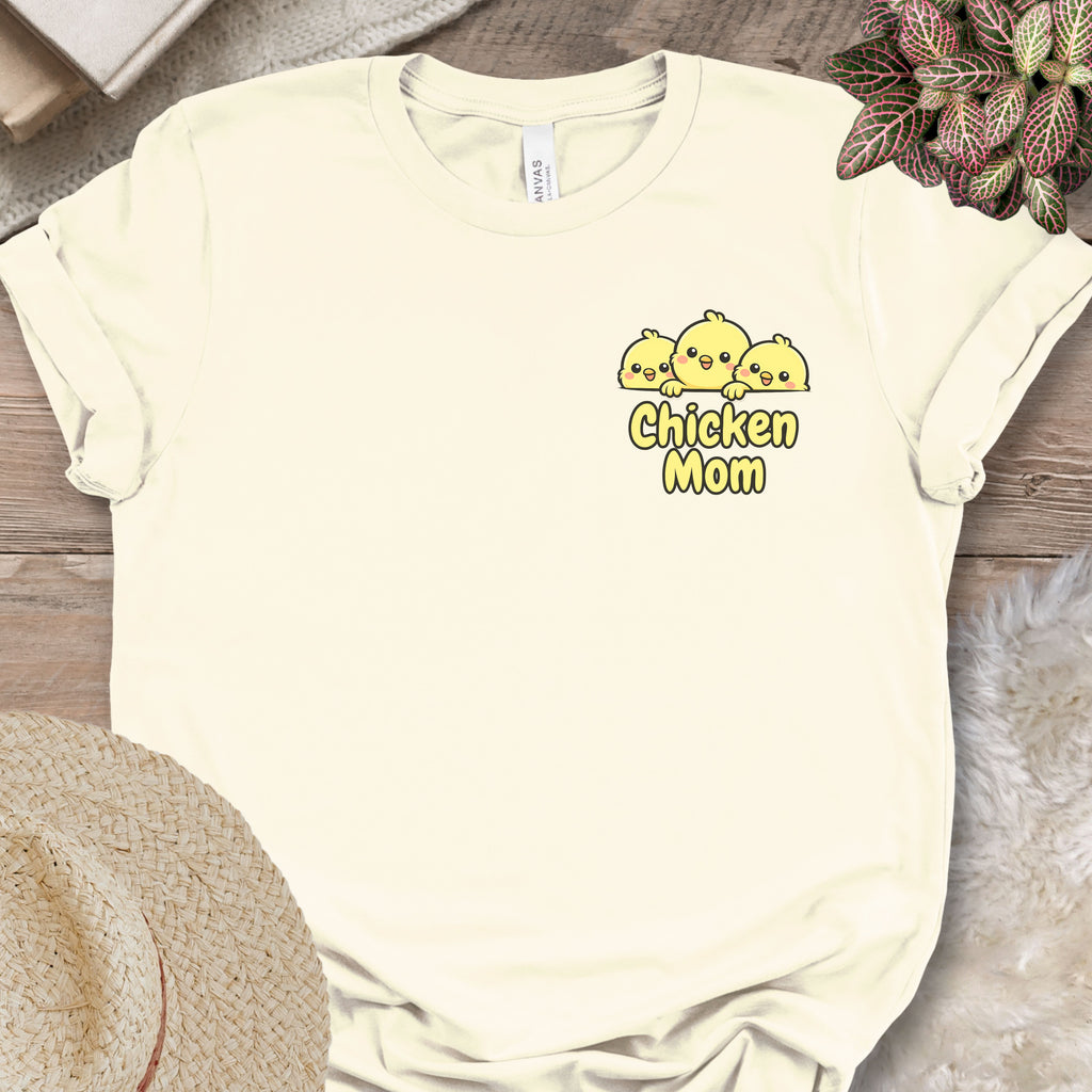 Cute Chicken Mom Chest Tee