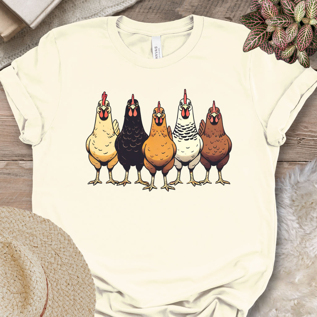 Multicolor Chicken Lineup Tee