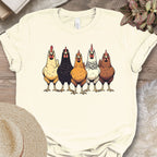Multicolor Chicken Lineup Tee