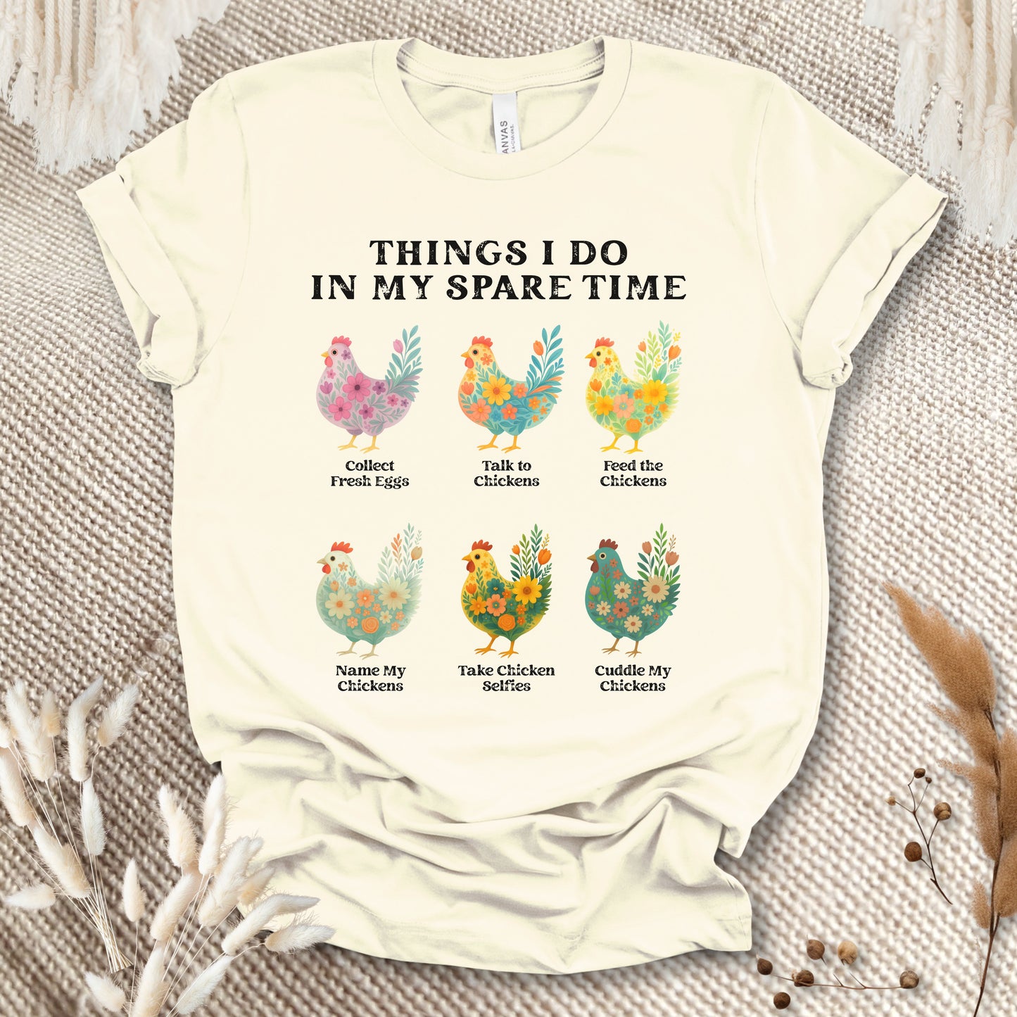 Things I Do In My Spare Time Chicken T-Shirt – Funny Chicken Lover Tee for Farm Moms & Backyard Flock Keepers