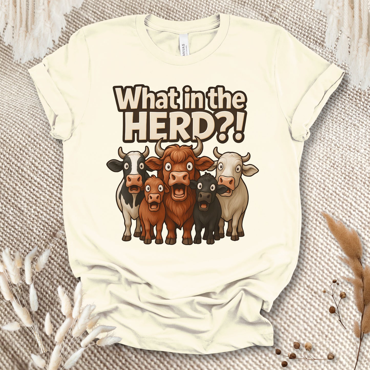 Funny Cow Lover T-Shirt – What in the Herd?! Cute Farm Animal Humor Tee for Farmers & Country Life Fans