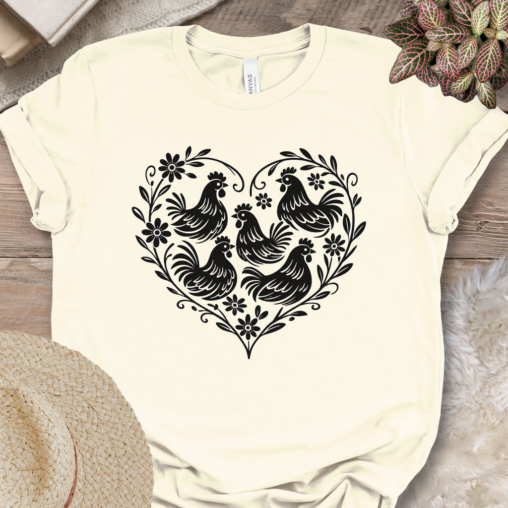 Floral Chicken Heart Shirt