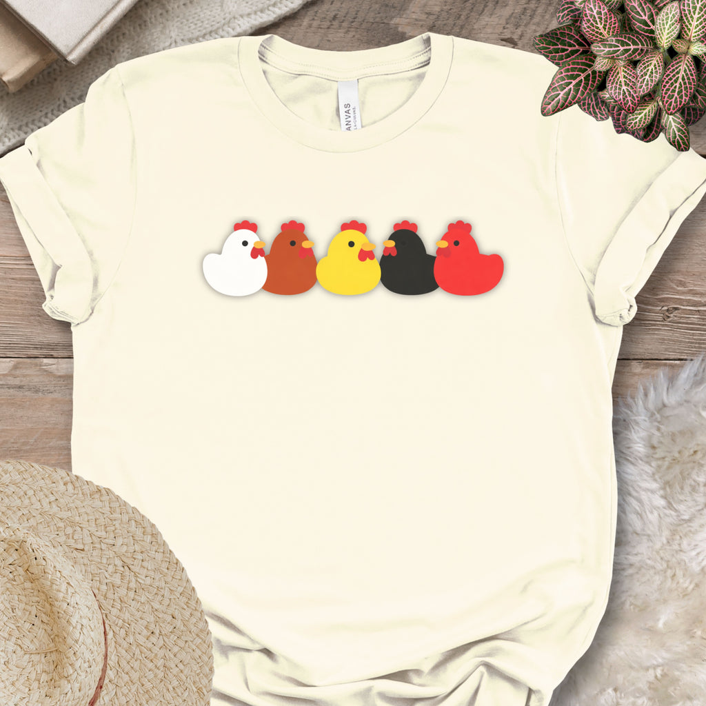 Cute Chicken Lineup Graphic Tee
