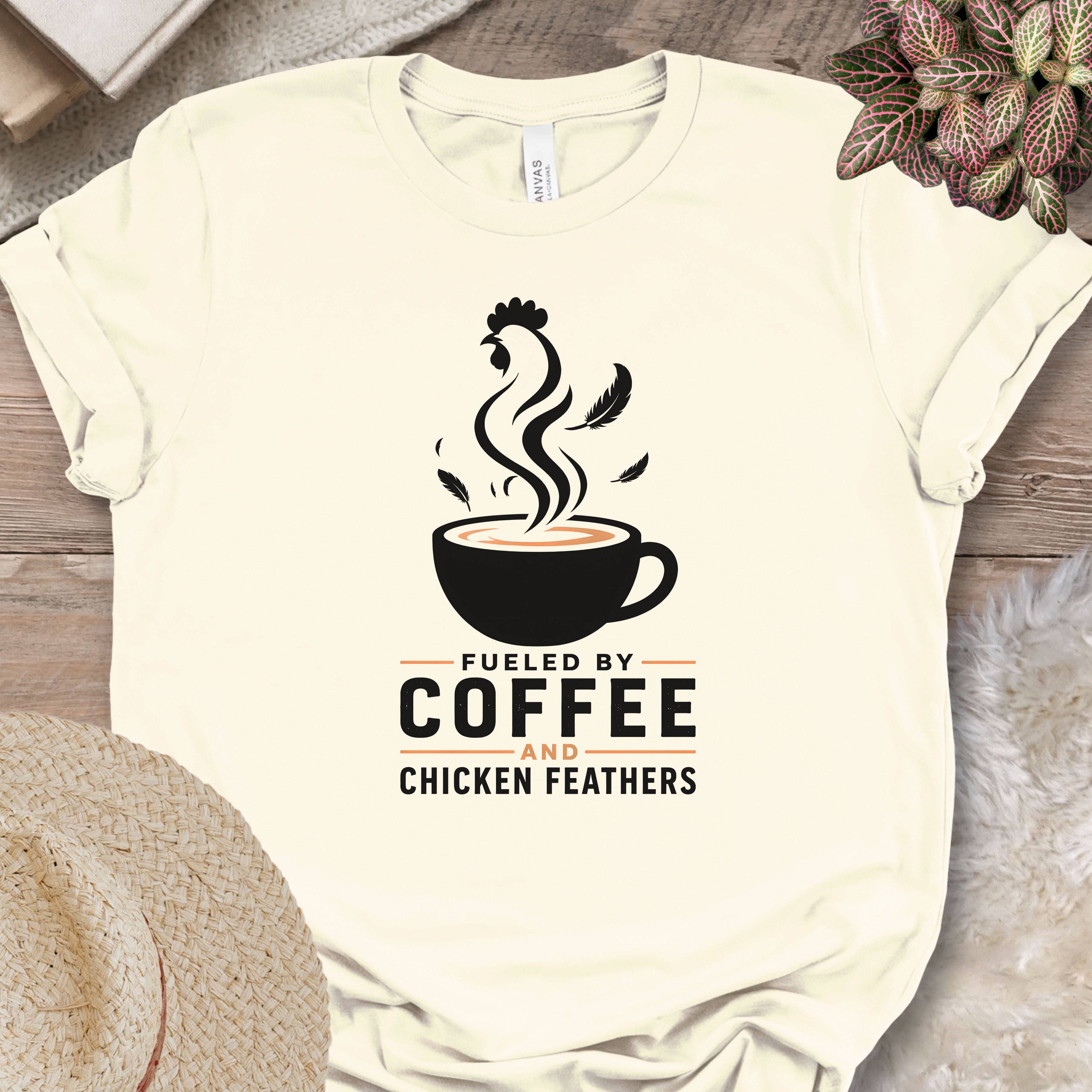 Fueled By Coffee Chicken Feathers Shirt
