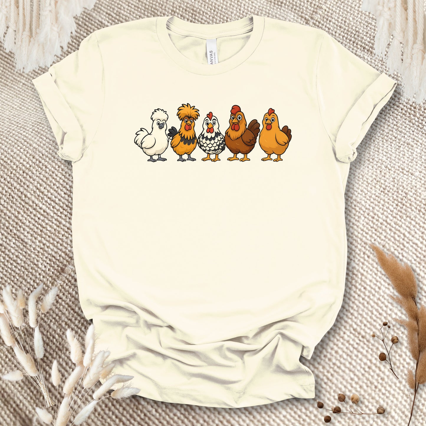 Chicken Breeds T-Shirt – Cartoon Silkie, Polish, Wyandotte, Brahma & Orpington Farm Animal Shirt for Chicken Lovers