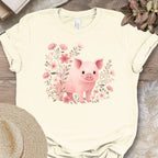 Cute Pig Floral Farm Shirt