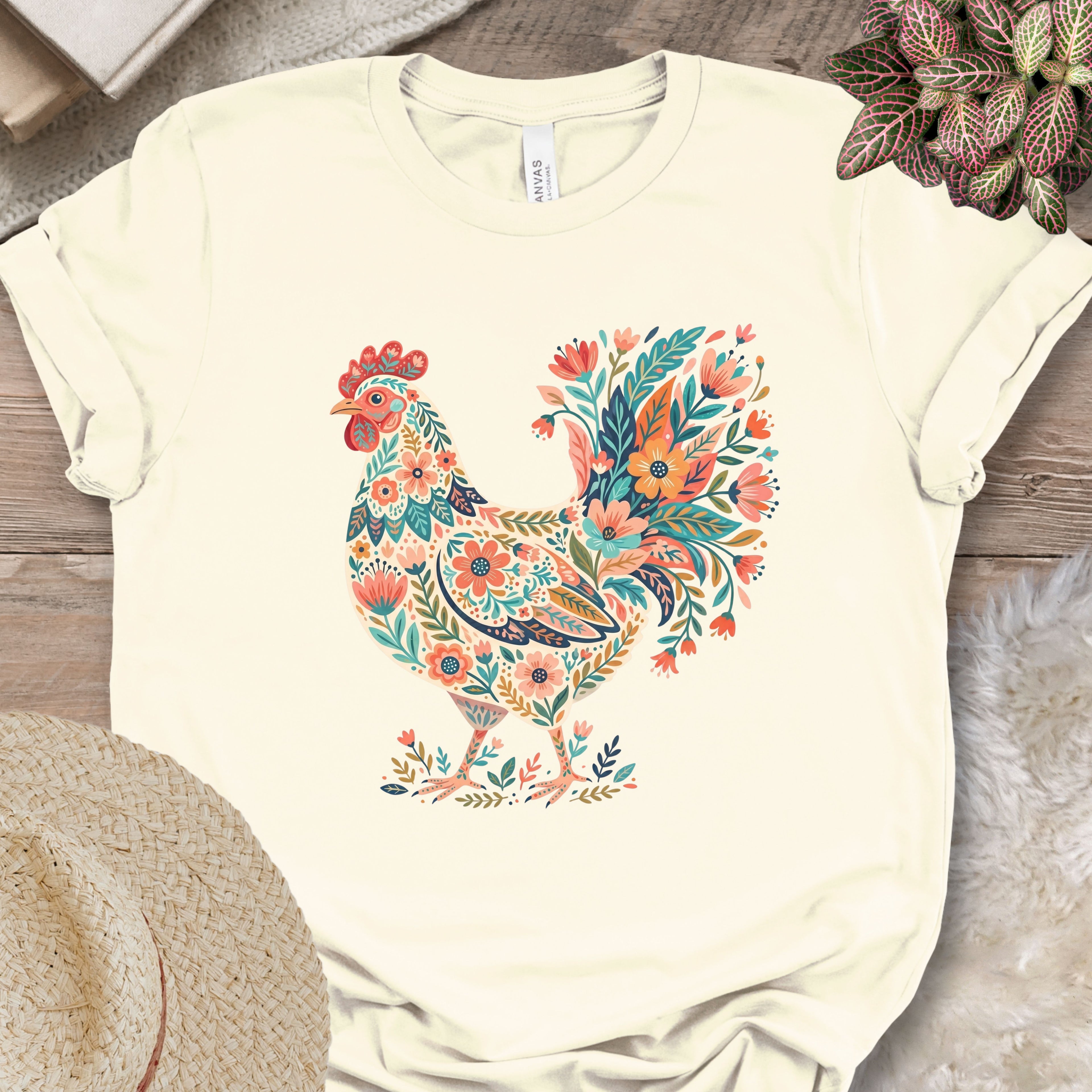 Boho Floral Chicken T-Shirt