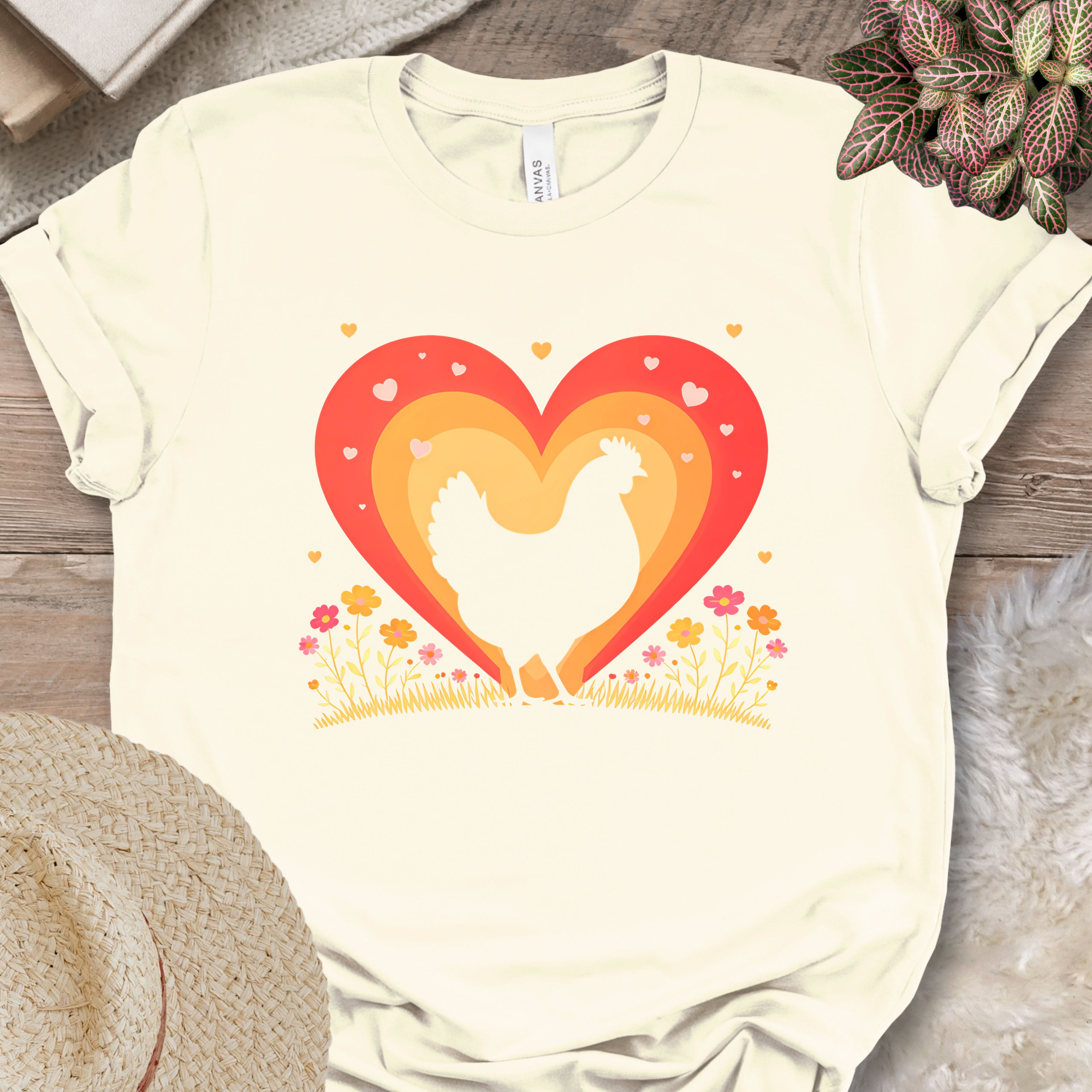 Heart Silhouette Chicken Farm Shirt