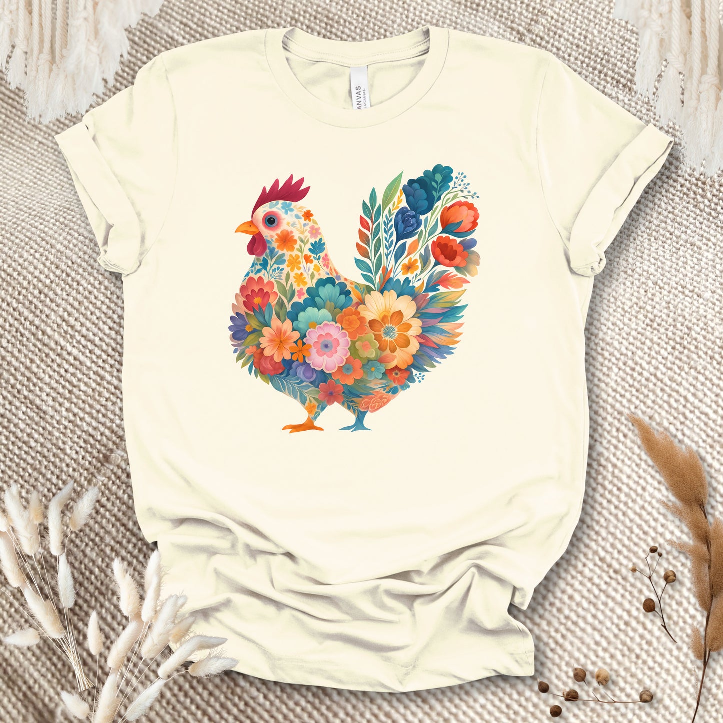 Blooming Chicken Flower Art Tee