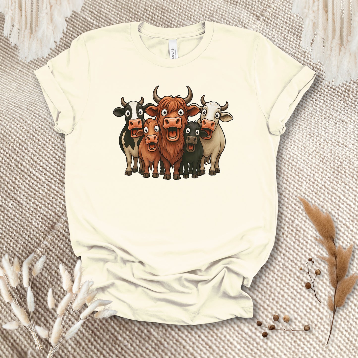 Funny Cow Lover T-Shirt – Cute Cow Lineup Tee for Farmers, Ranchers & Cow Moms