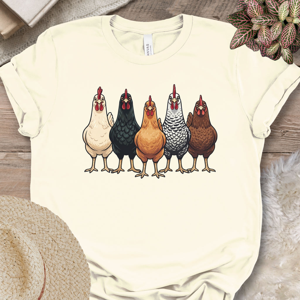 Five Chicken Flock Graphic T-Shirt