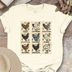 Vintage Chicken Breed Stamps T-Shirt