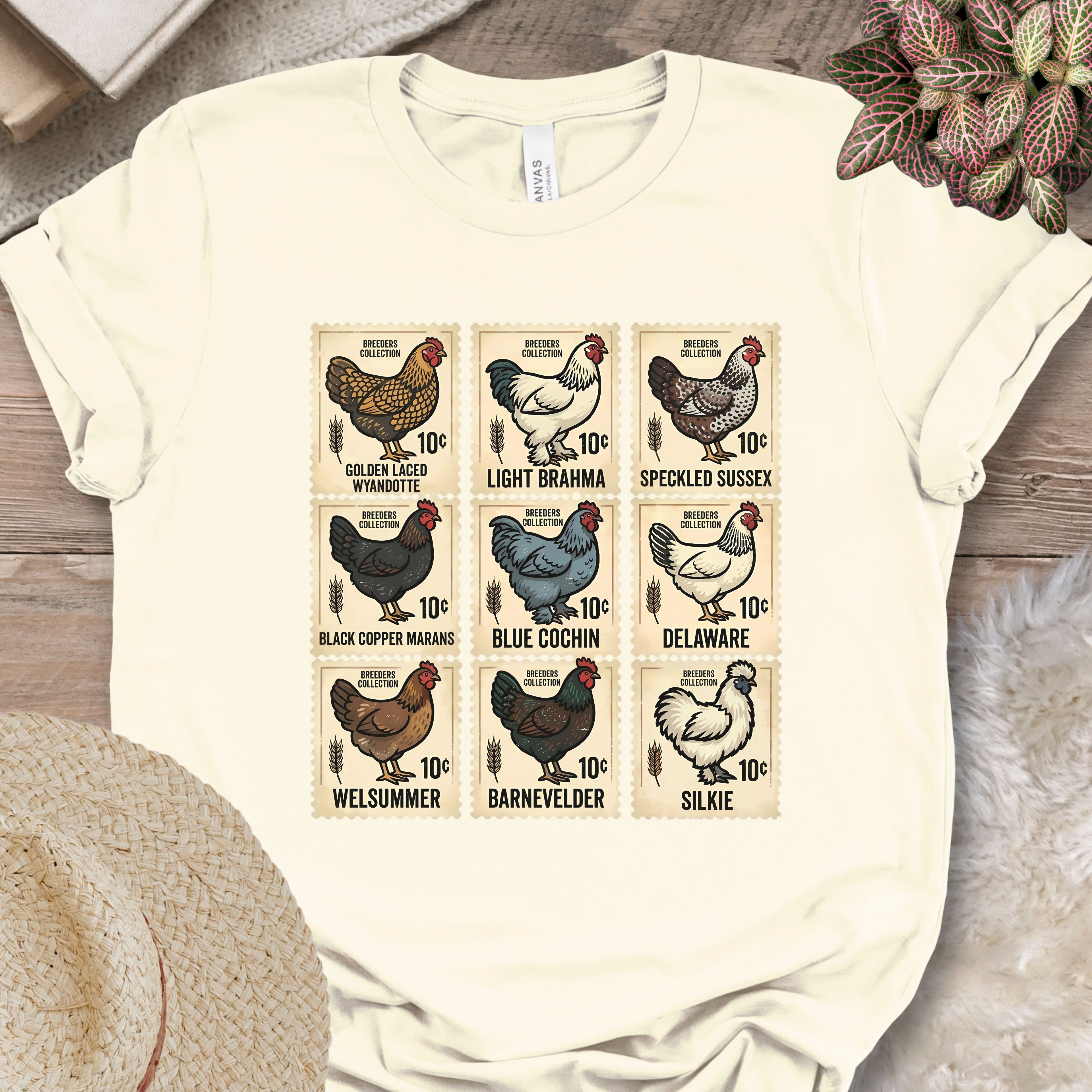 Vintage Chicken Breed Stamps T-Shirt