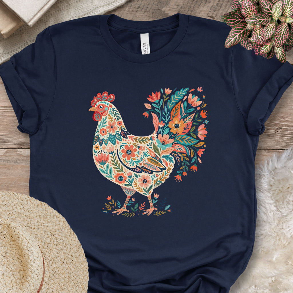 Boho Floral Chicken T-Shirt
