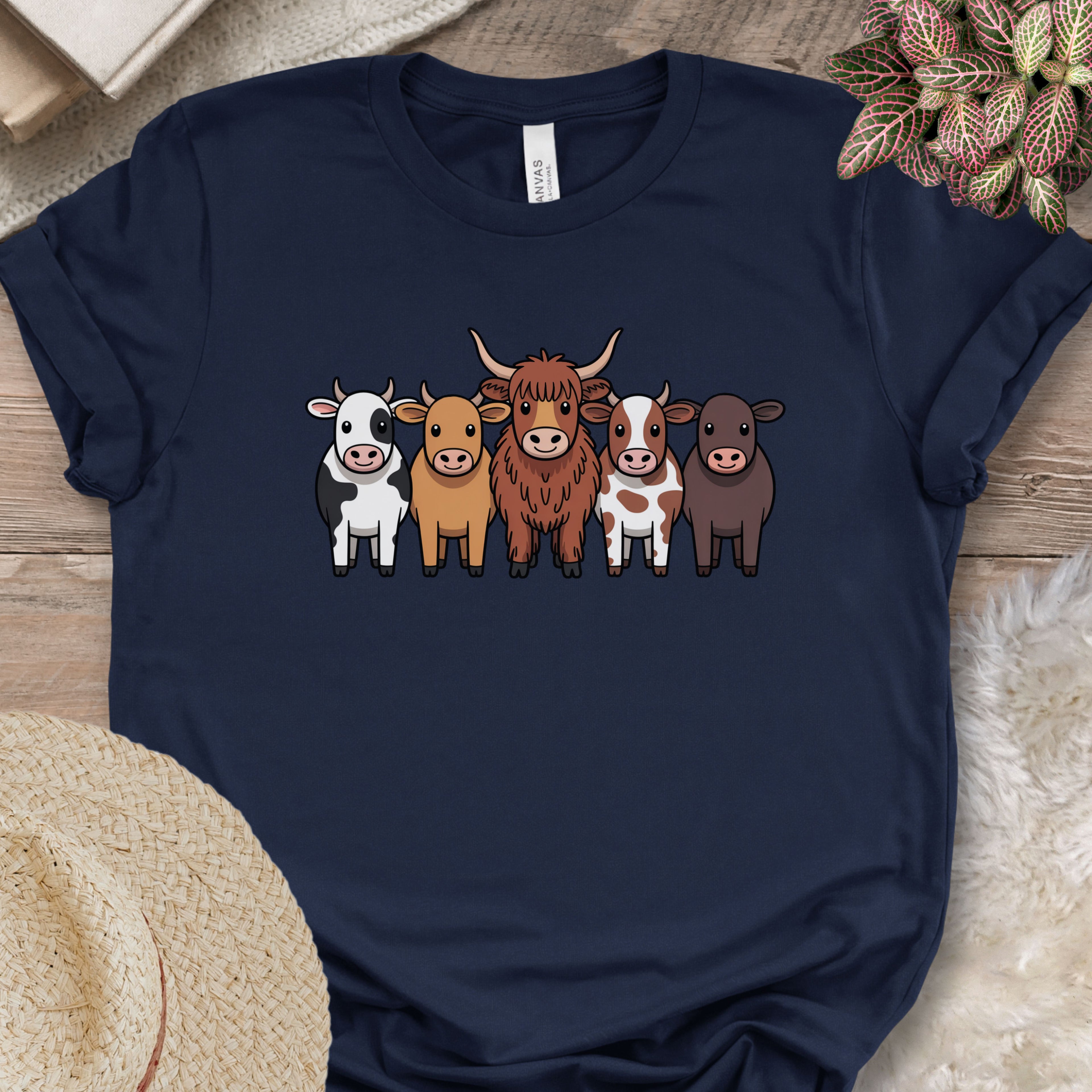 Cartoon Cow Breeds Tee