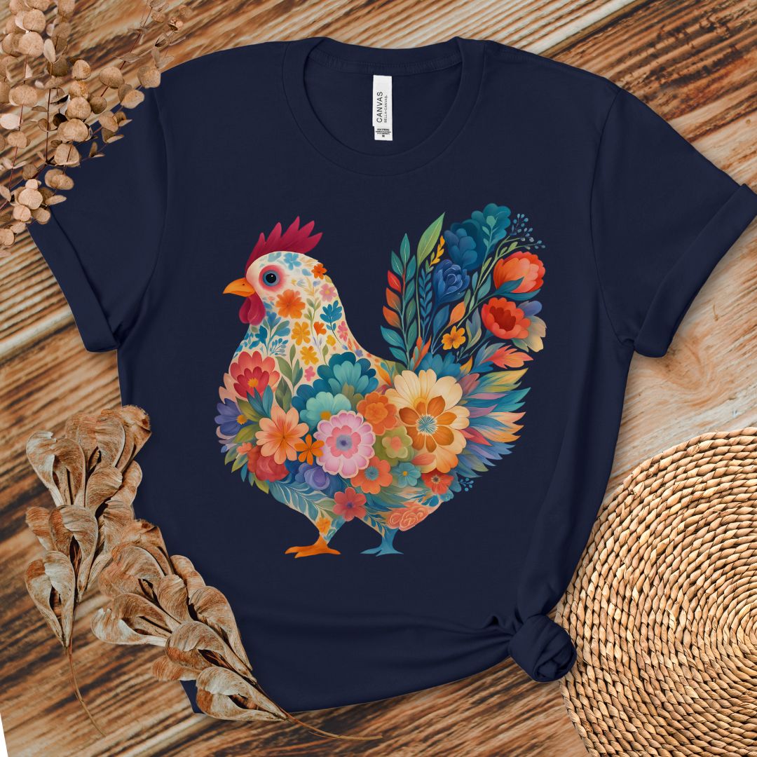 Blooming Chicken Flower Art Tee