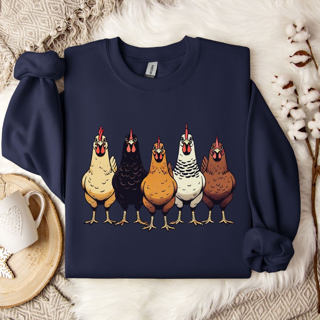 Multicolor Chicken Lineup Crewneck