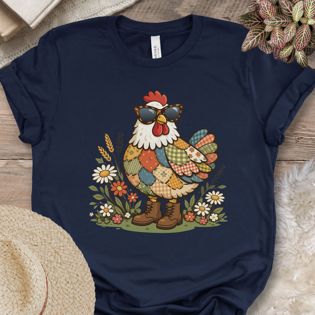 Patchwork Chicken Floral T-Shirt