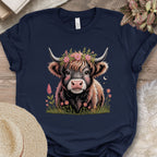 Floral Highland Cow Tee