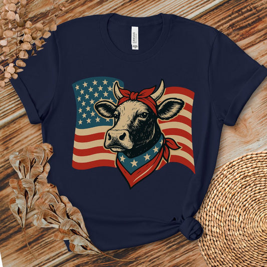 Patriotic Cow Flag Shirt