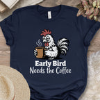 Sleepy Rooster Needs Coffee Tee