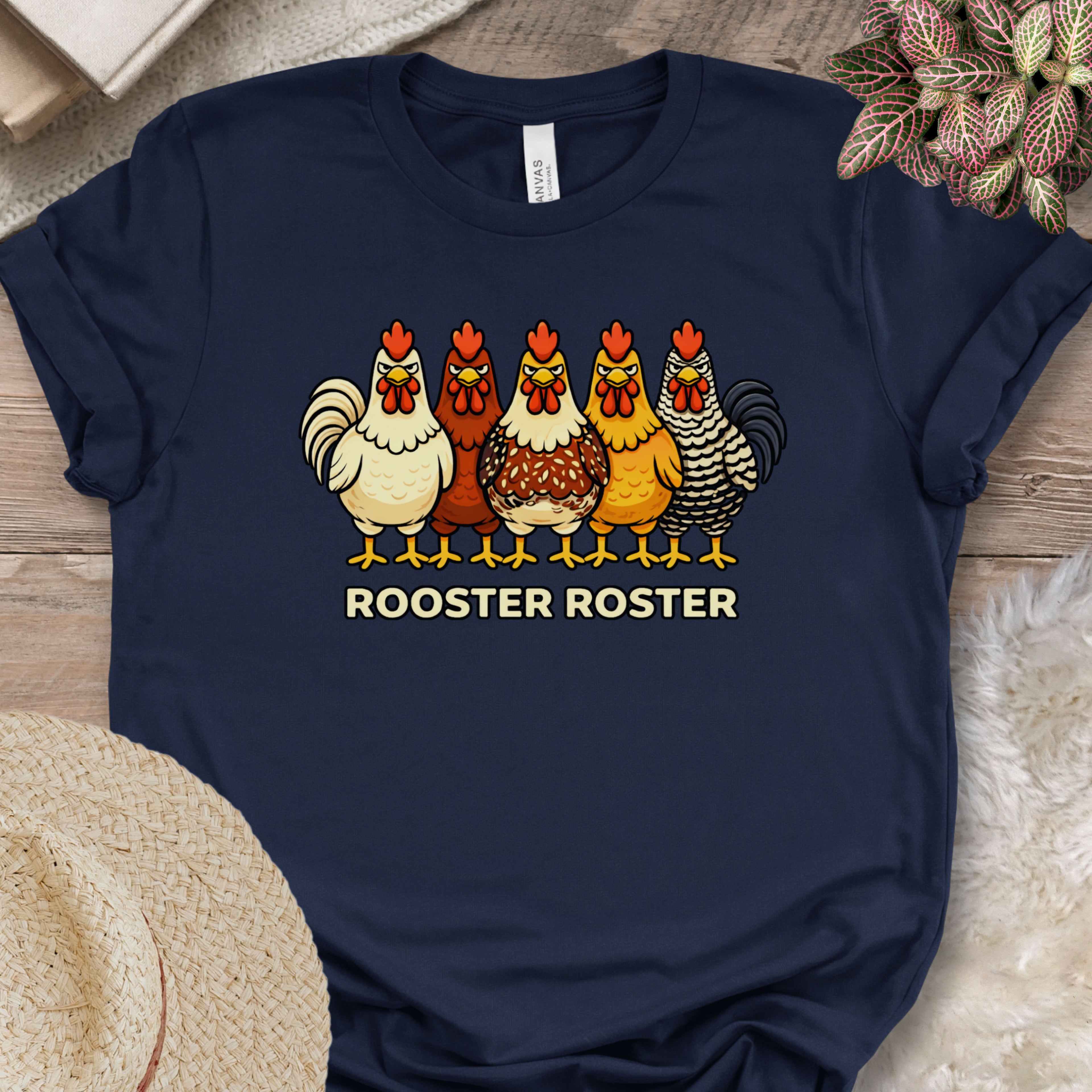 Rooster Lineup Farm Graphic T-Shirt