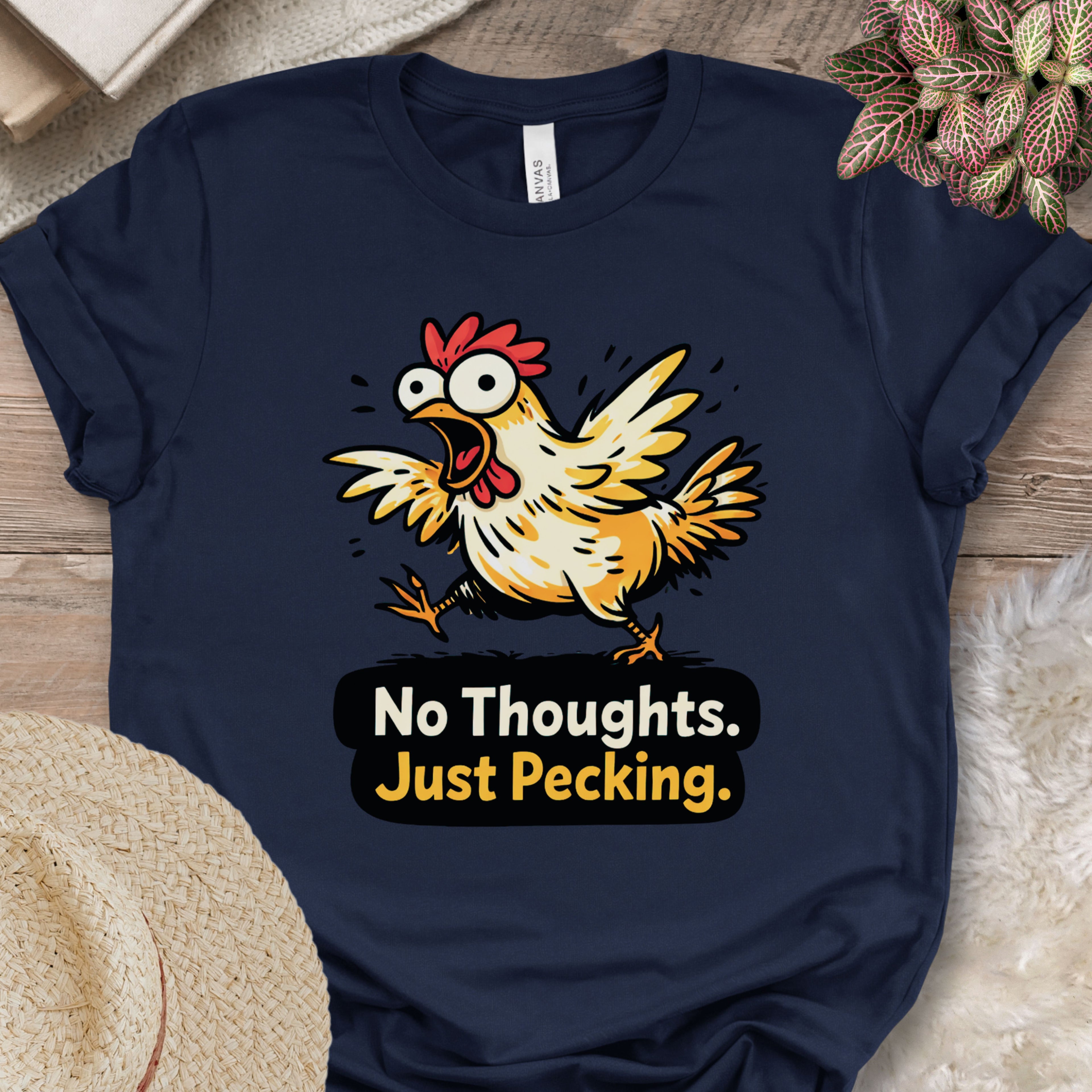 Funny Chicken Brain Empty Humor Tee