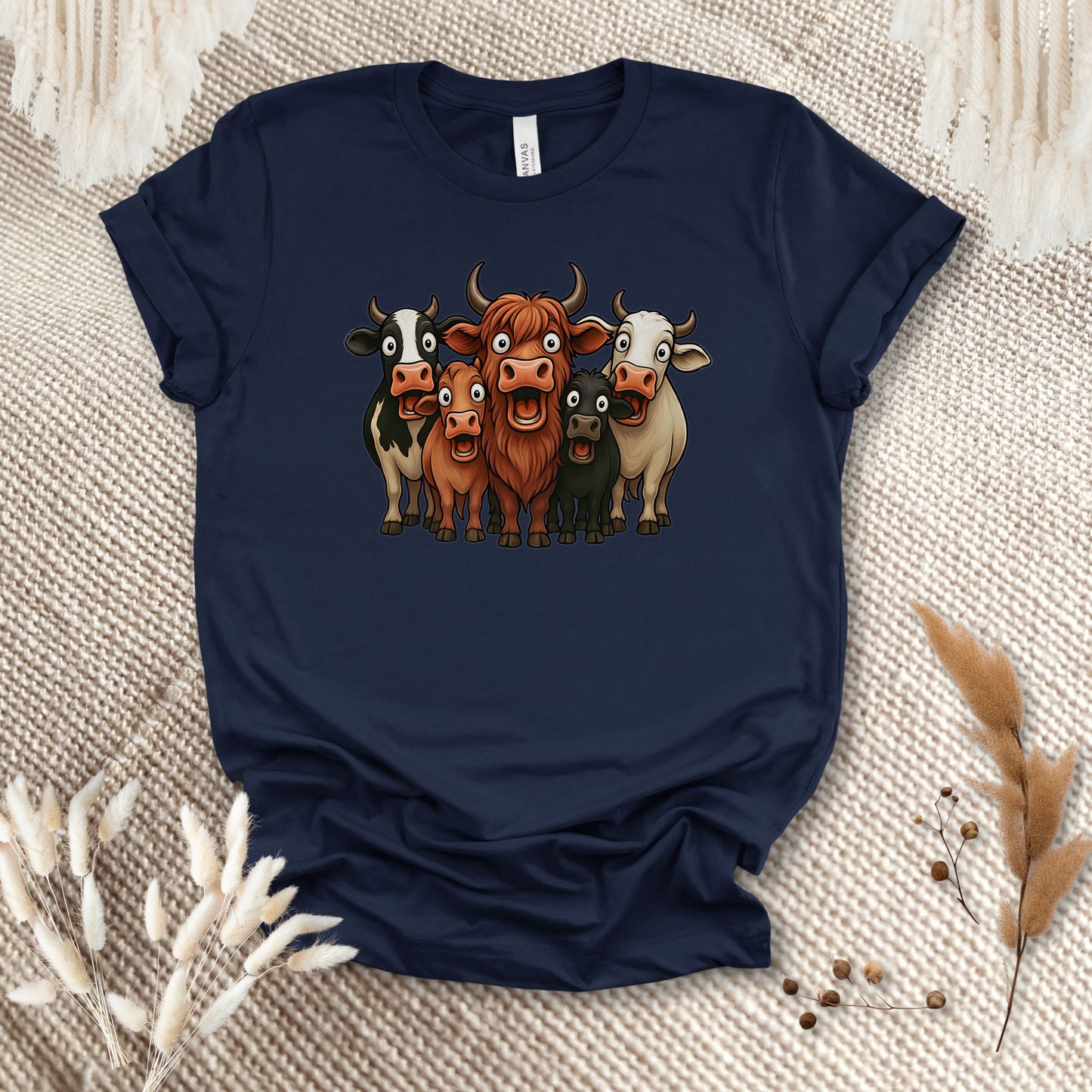 Funny Cow Lover T-Shirt – Cute Cow Lineup Tee for Farmers, Ranchers & Cow Moms
