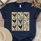 Vintage Chicken Breed Stamps T-Shirt