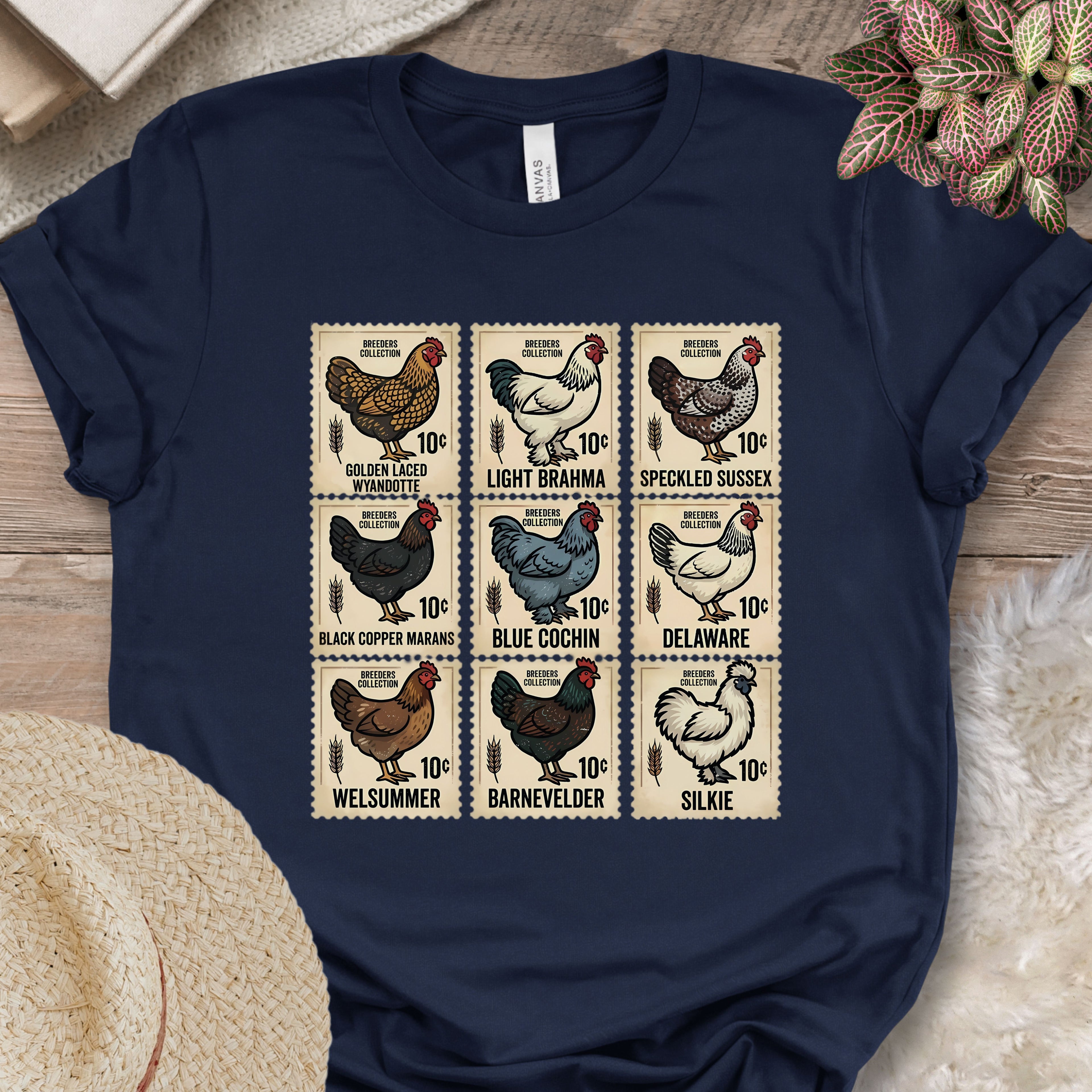Vintage Chicken Breed Stamps T-Shirt