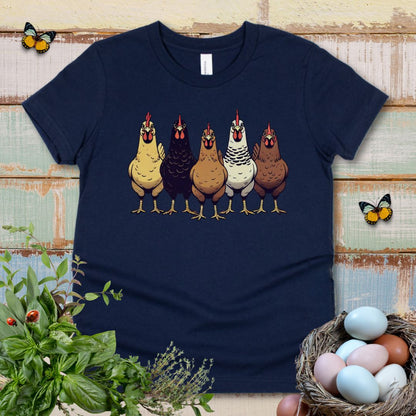 Kids Multicolor Chicken Lineup Tee