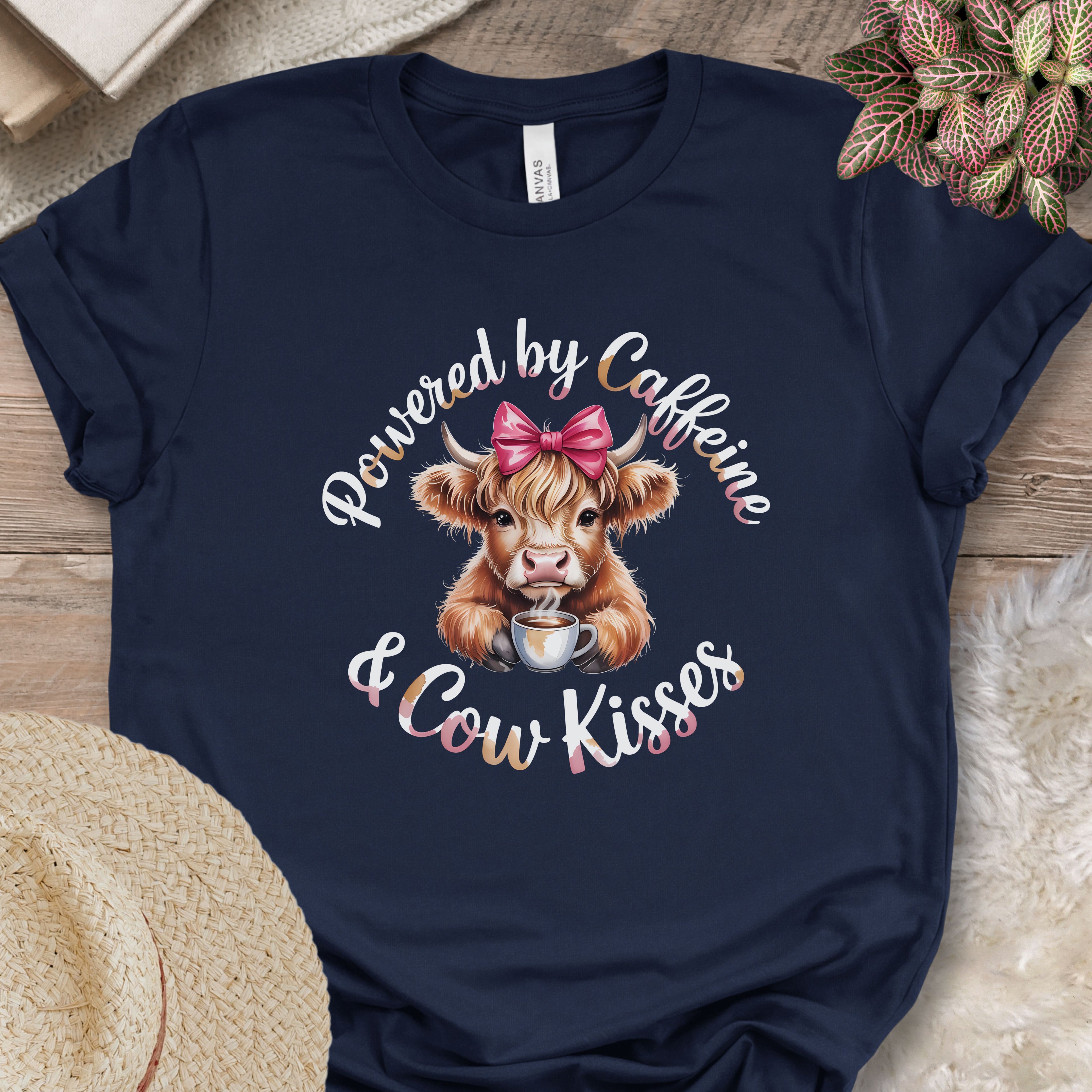 Powered by Caffeine & Cow Kisses Tee
