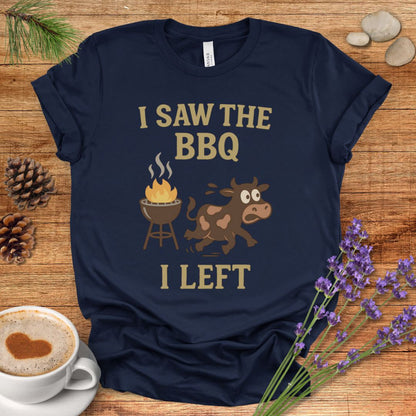 Funny Cow Lover T-Shirt – I Saw the BBQ I Left Tee for Cow Moms, Animal Lovers & Country Life Fans