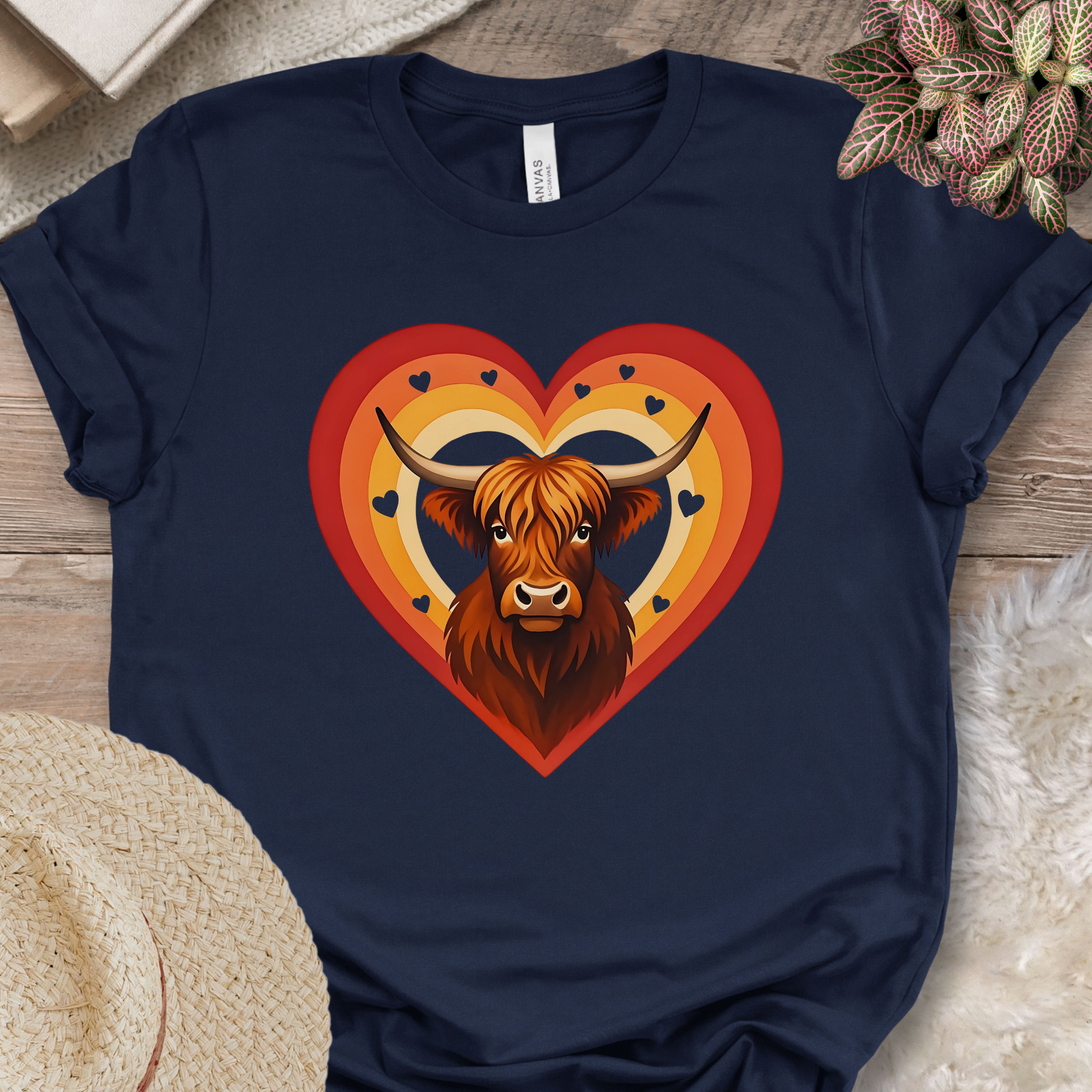 Highland Cow Heart Farm Shirt
