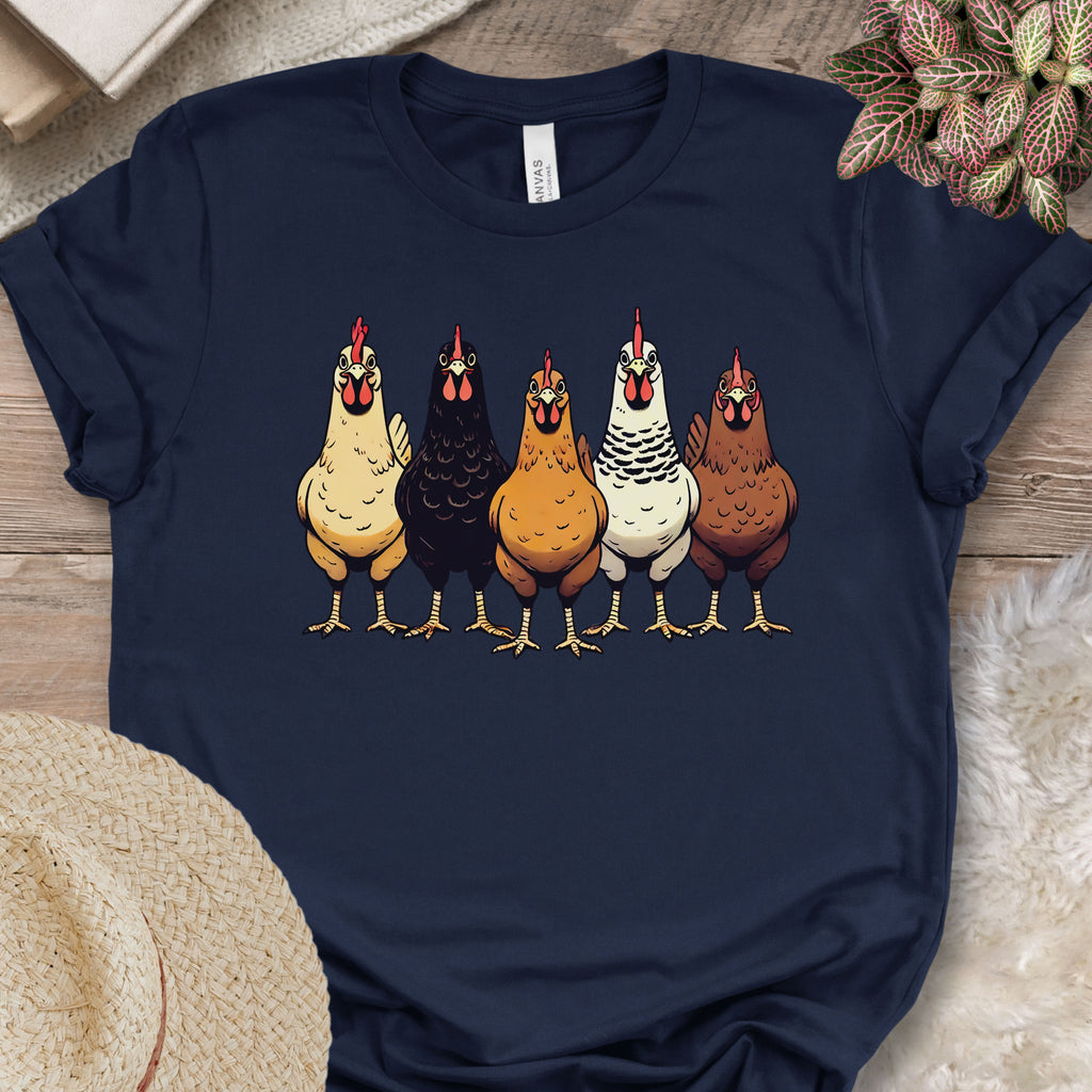 Multicolor Chicken Lineup Tee