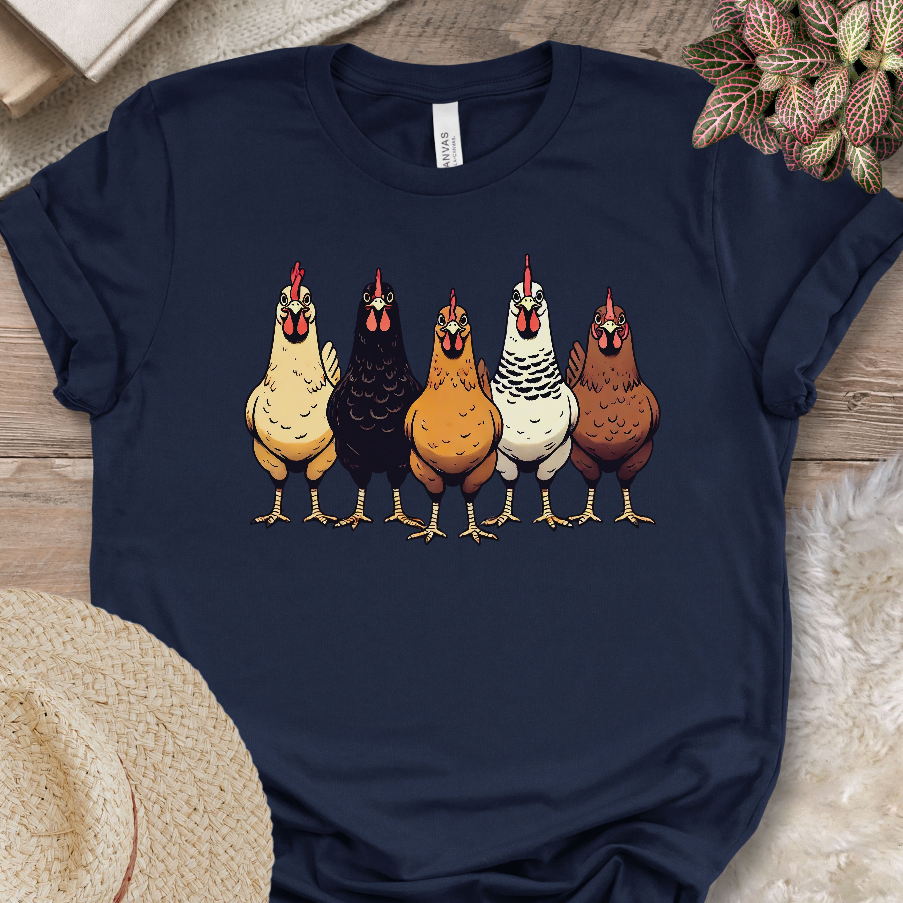 Multicolor Chicken Lineup Tee